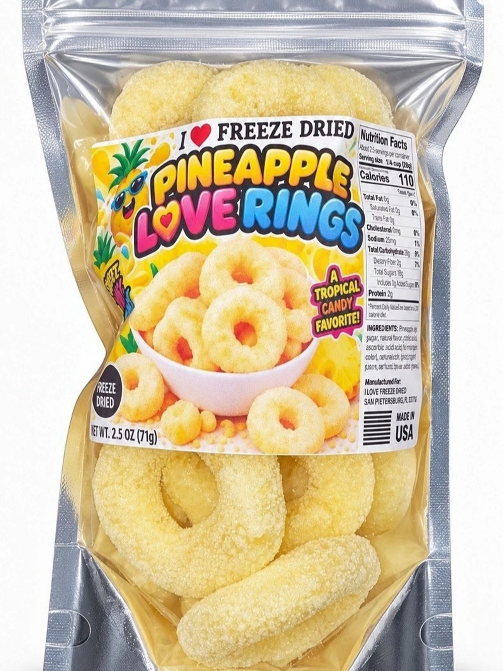 I Love Freeze Dried Pineapple Love Rings